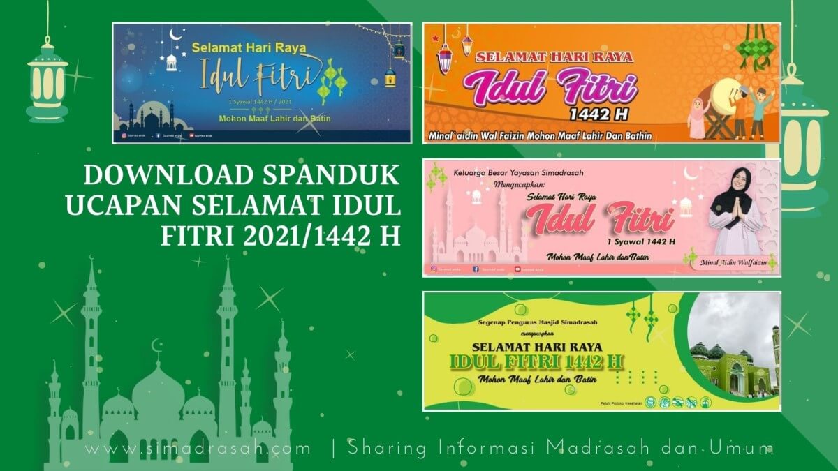 Download Spanduk Selamat Idul Fitri 2021 / 1442 H CDR Simadrasah
