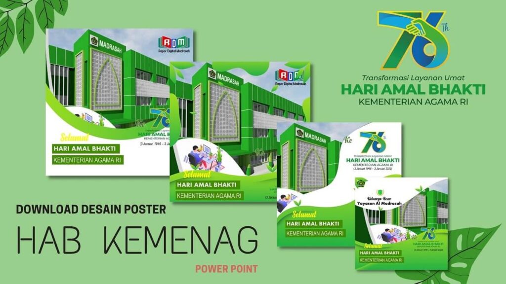 Desain Poster HAB Kemenag 76 Tahun 2022 CDR & PPT